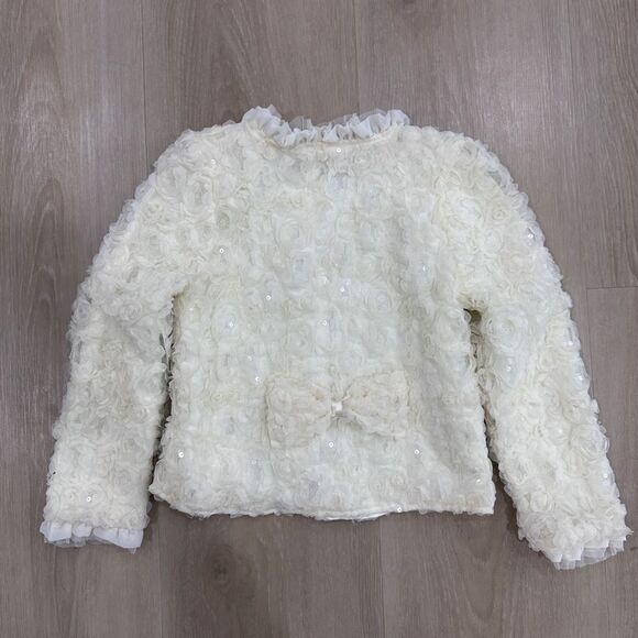 Girl’s Tulle Cream Jacket, size 7 - Picture 4 of 6